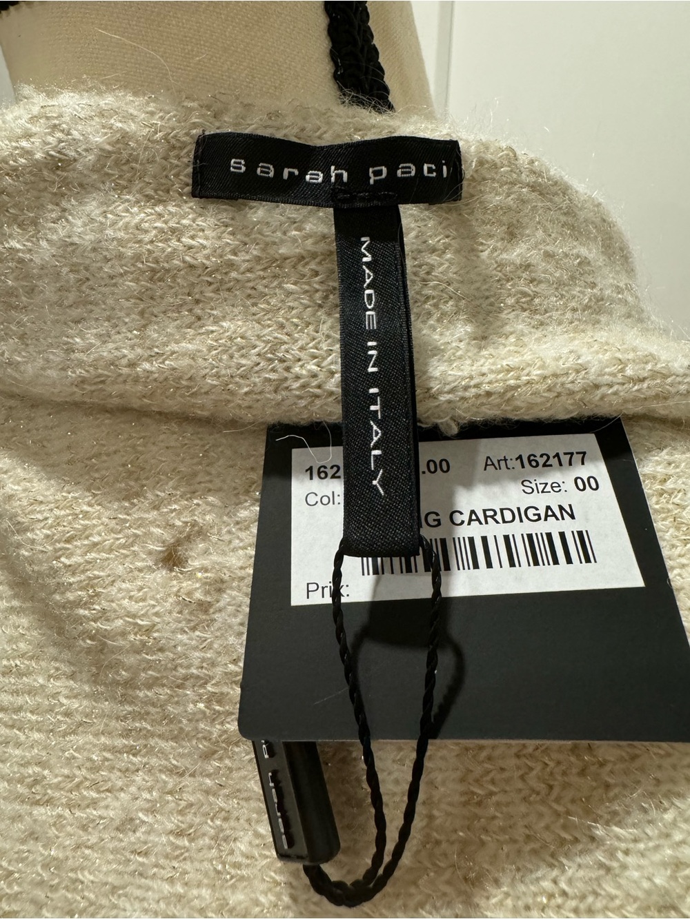 Sarah Pacini Cream Open-Front Short-Sleeve Cardigan with Pockets - Picture 3 of 4